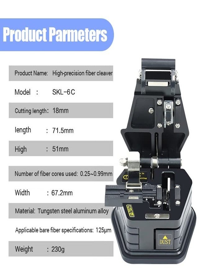Corslet قاطع ألياف كورسليت FTTH SKL-6C عالي الدقة، أداة قطع كابلات الألياف الضوئية بـ 16 وضعية شفرة مع حقيبة - Image 4